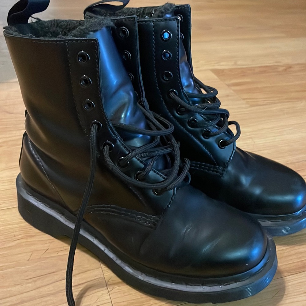 Dr martens black on black 8 hole boots size U.K. 4